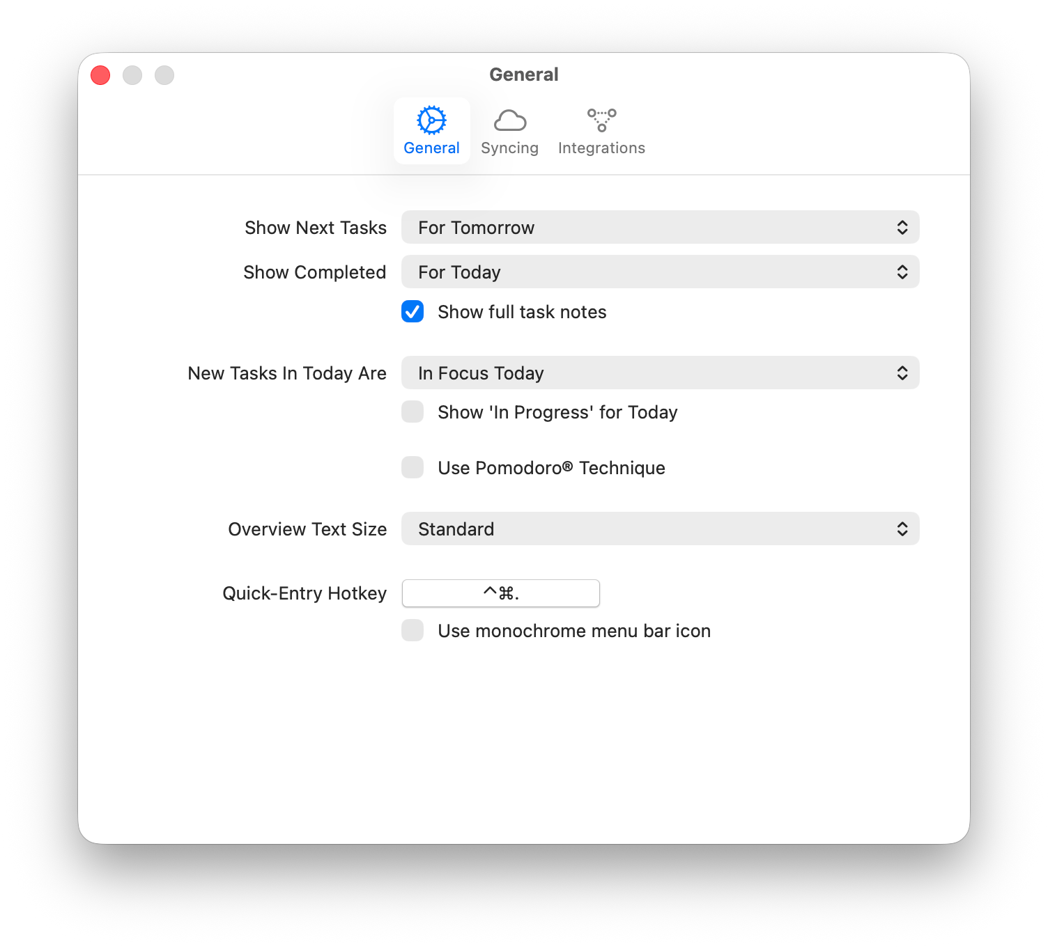 Settings General