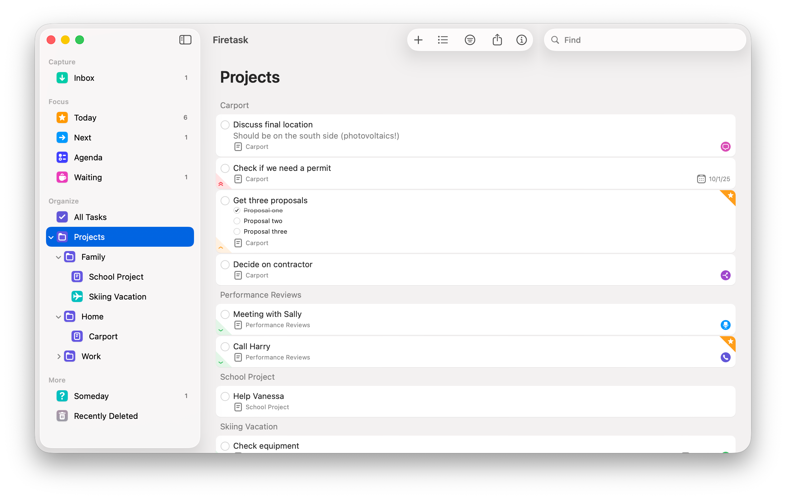 Projects Screen